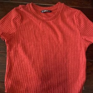 shein! cute red top! size small!